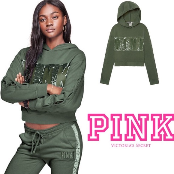 pink velvet cropped hoodie